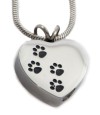 Heart Shape with Black Paw Prints