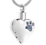 Heart Shape with Blue Rinestone Heart Paw