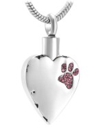 Heart Shape with Pink Rinestone Heart Paw