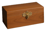 Walnut Box with clasp and lock<br><em>(Beautiful handcrafted walnut urn with a lid, secured using a clasp and lock with key. This option allows easy access if needed. Each urn can be personalized to best memorialize your pet.)</em>